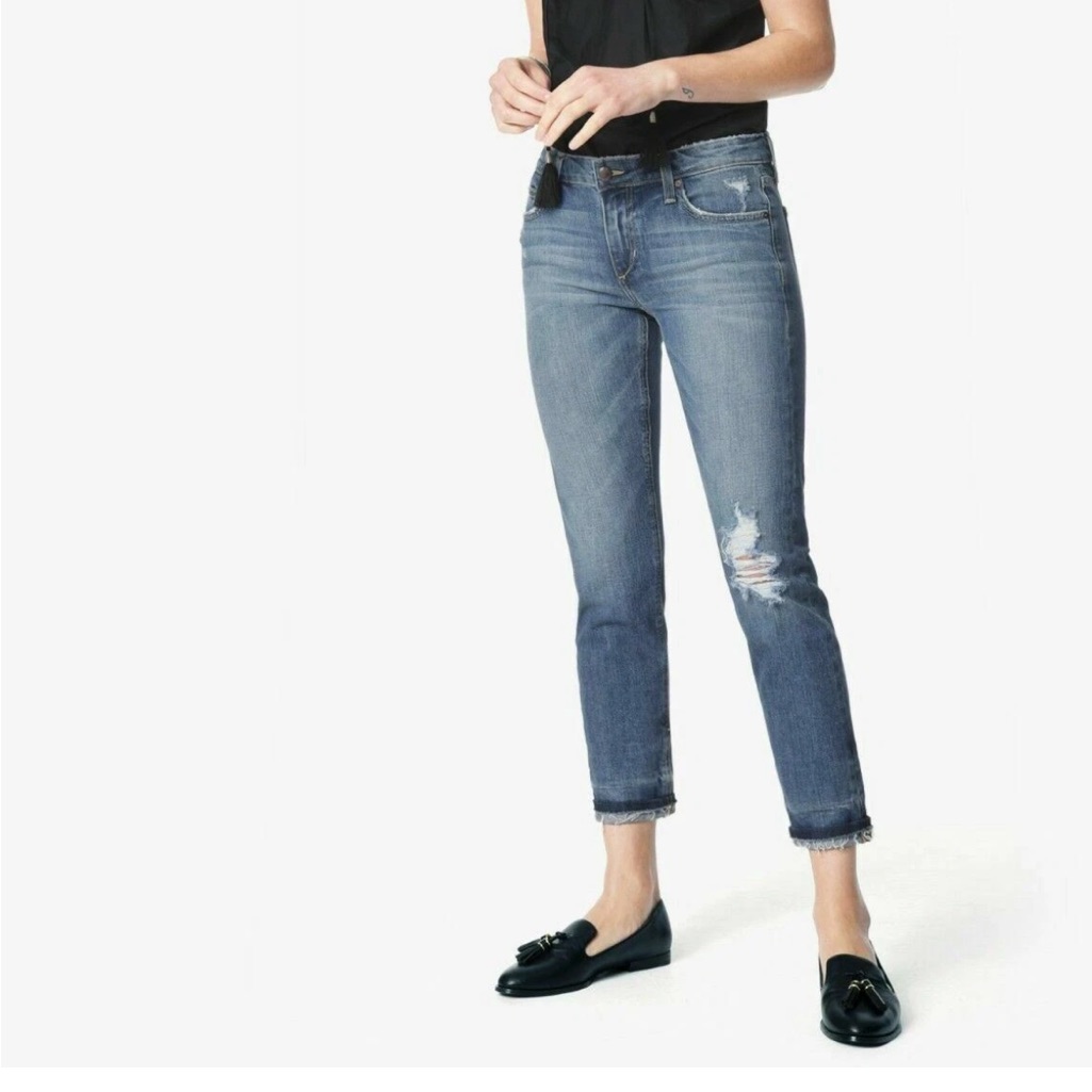 Joes The Ex Lover Boyfriend Distressed Cuffed Ankle Denim Jeans